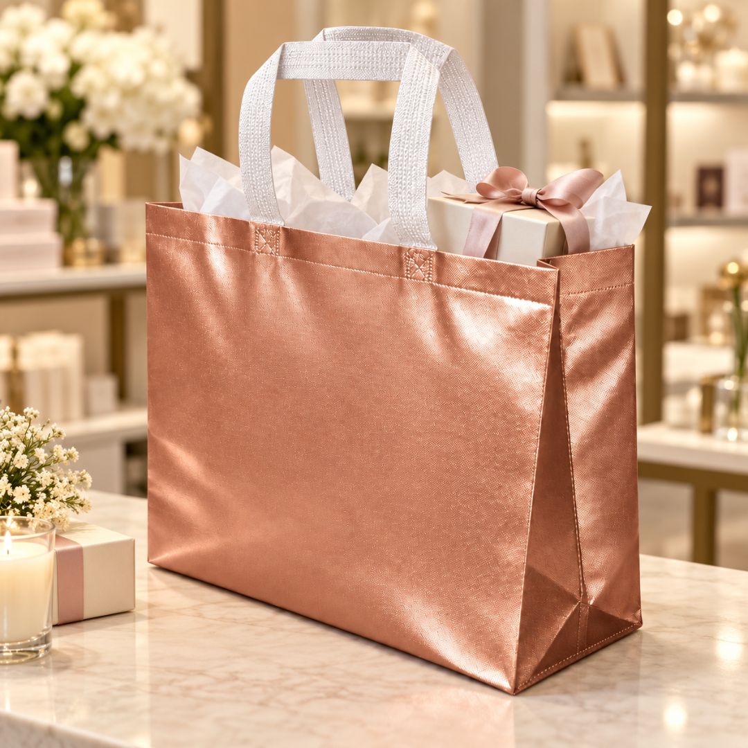 Pack 12 Bolsas TNT Regalo Tipo Boutique Laminado Brillante