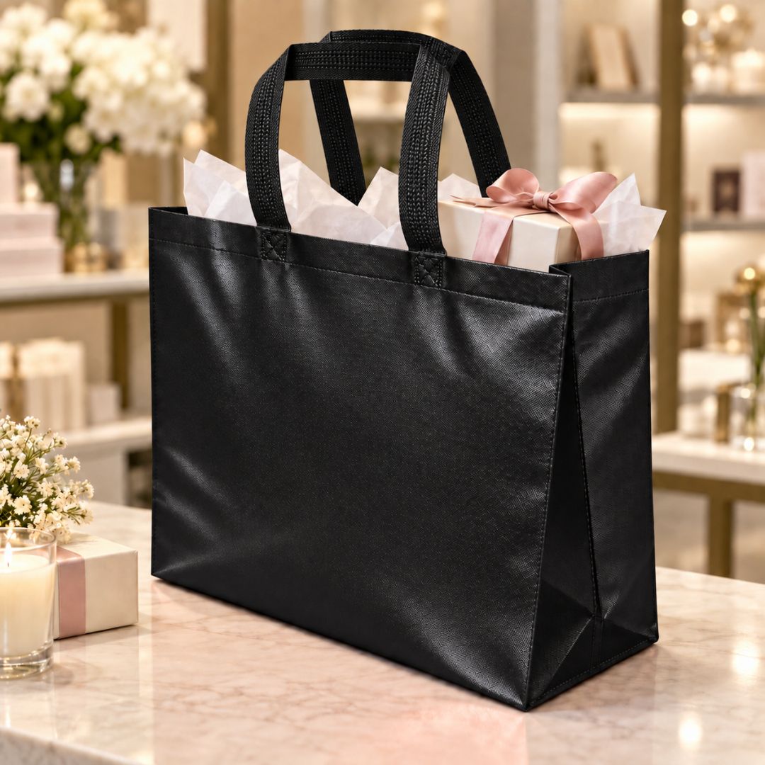 Pack 12 Bolsas TNT Regalo Tipo Boutique Laminado Brillante