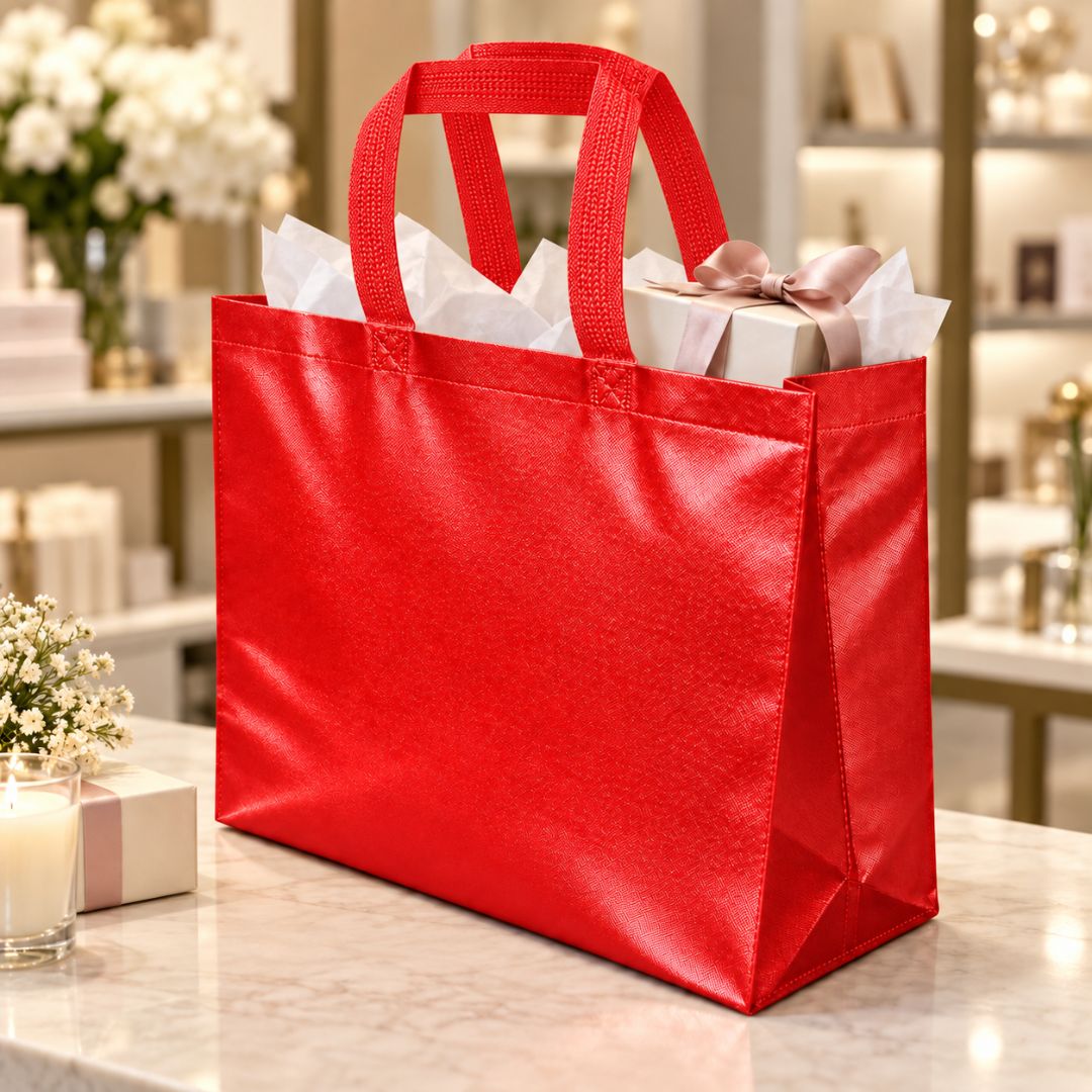 Pack 12 Bolsas TNT Regalo Tipo Boutique Laminado Brillante