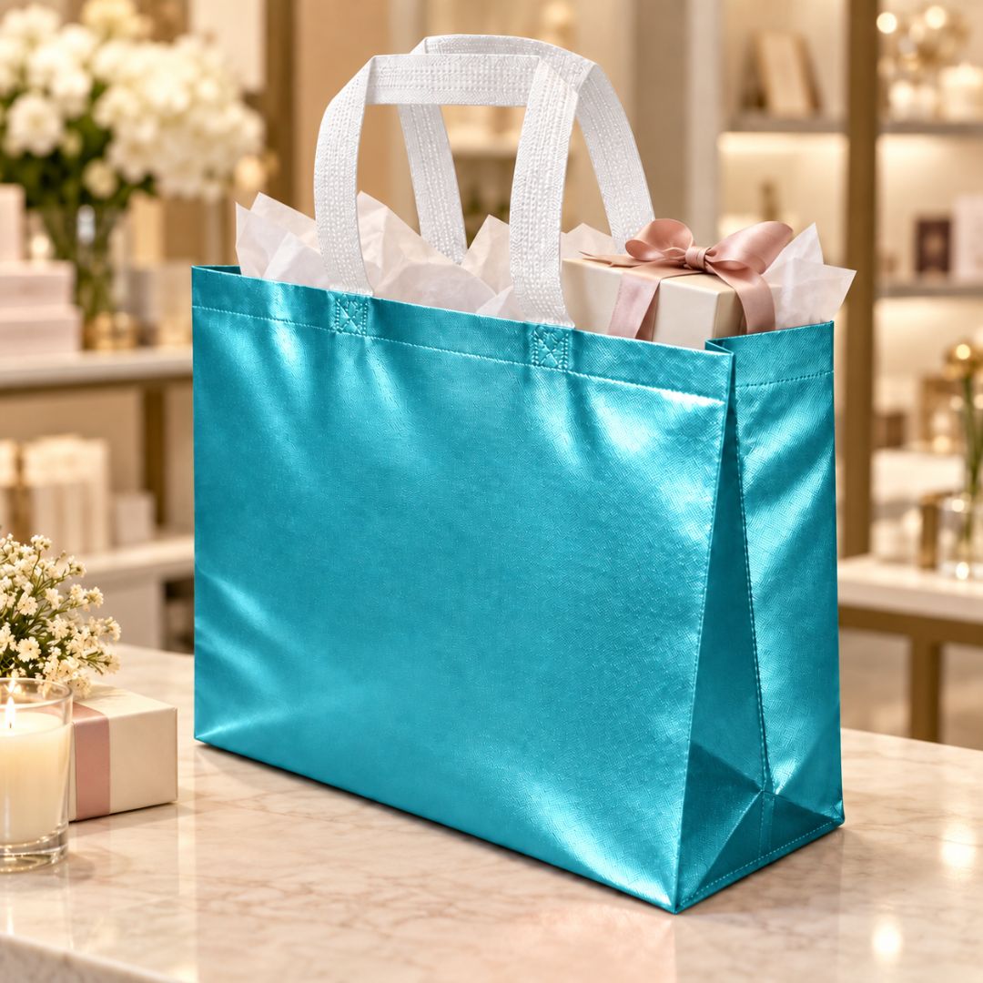 Pack 12 Bolsas TNT Regalo Tipo Boutique Laminado Brillante
