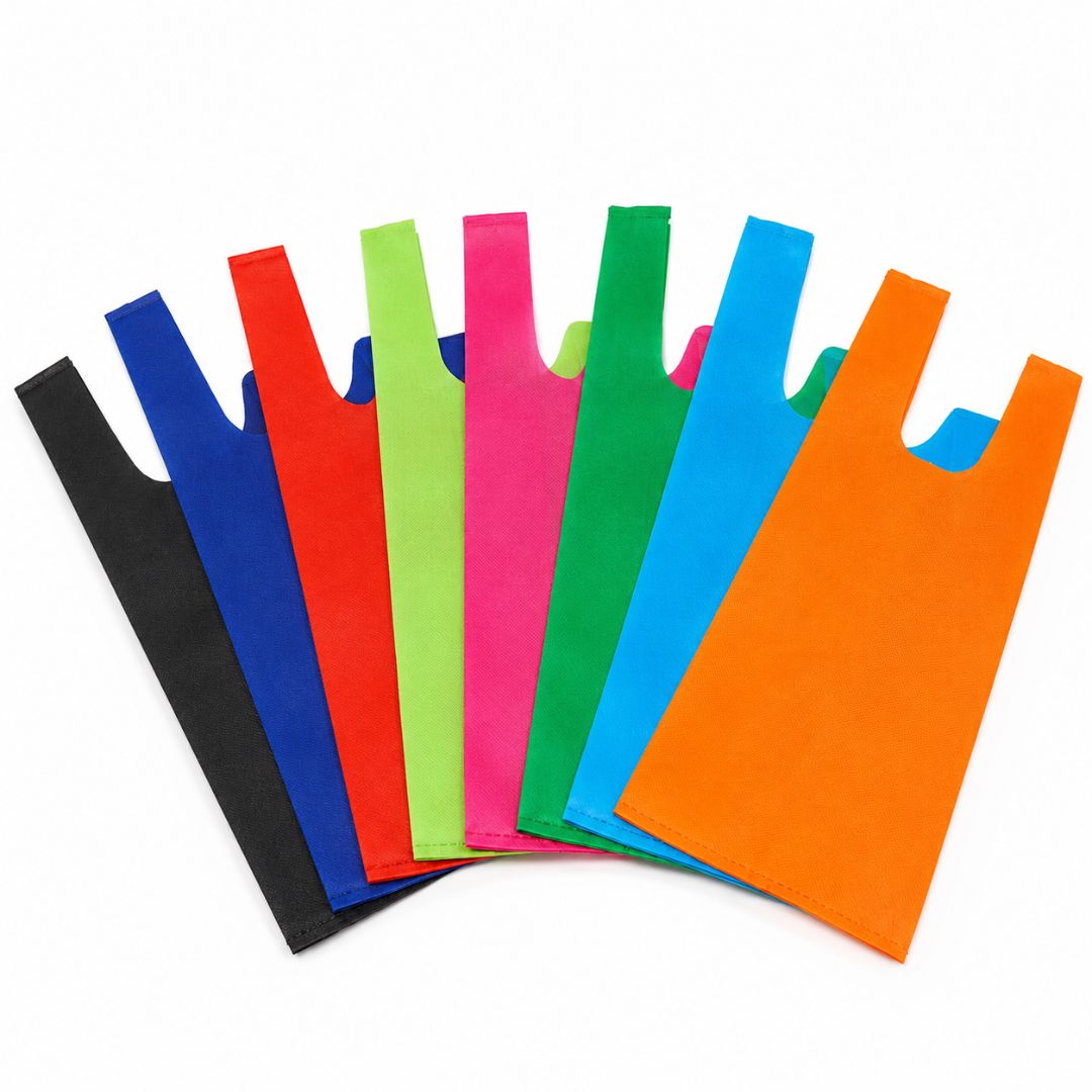 Pack 50 Bolsas Camiseta Colores Surtidos TNT Reutilizable