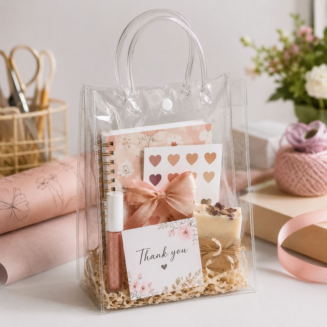 Pack De 20 Bolsas De Regalo PVC Transparentes Con Asas