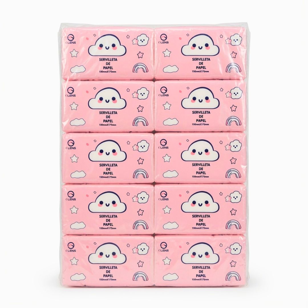 Pack 10 Pañuelos Papel Facial Suaves Desechables 360 Hojas