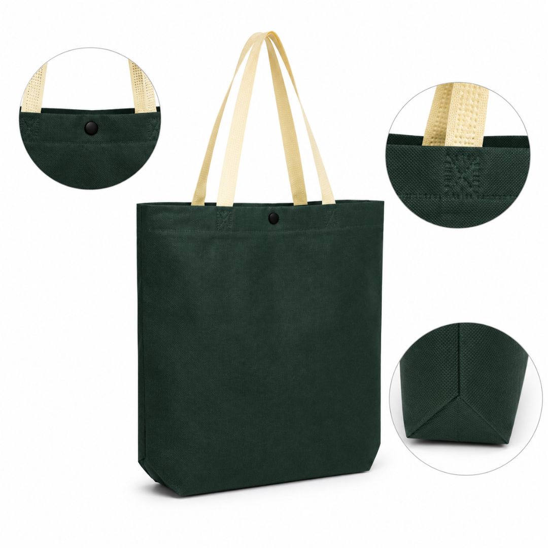 Pack 12 Bolsas TNT Vertical Con Botón Eco Friendly