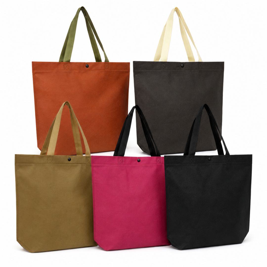 Pack 12 Bolsas TNT Vertical Con Botón Eco Friendly