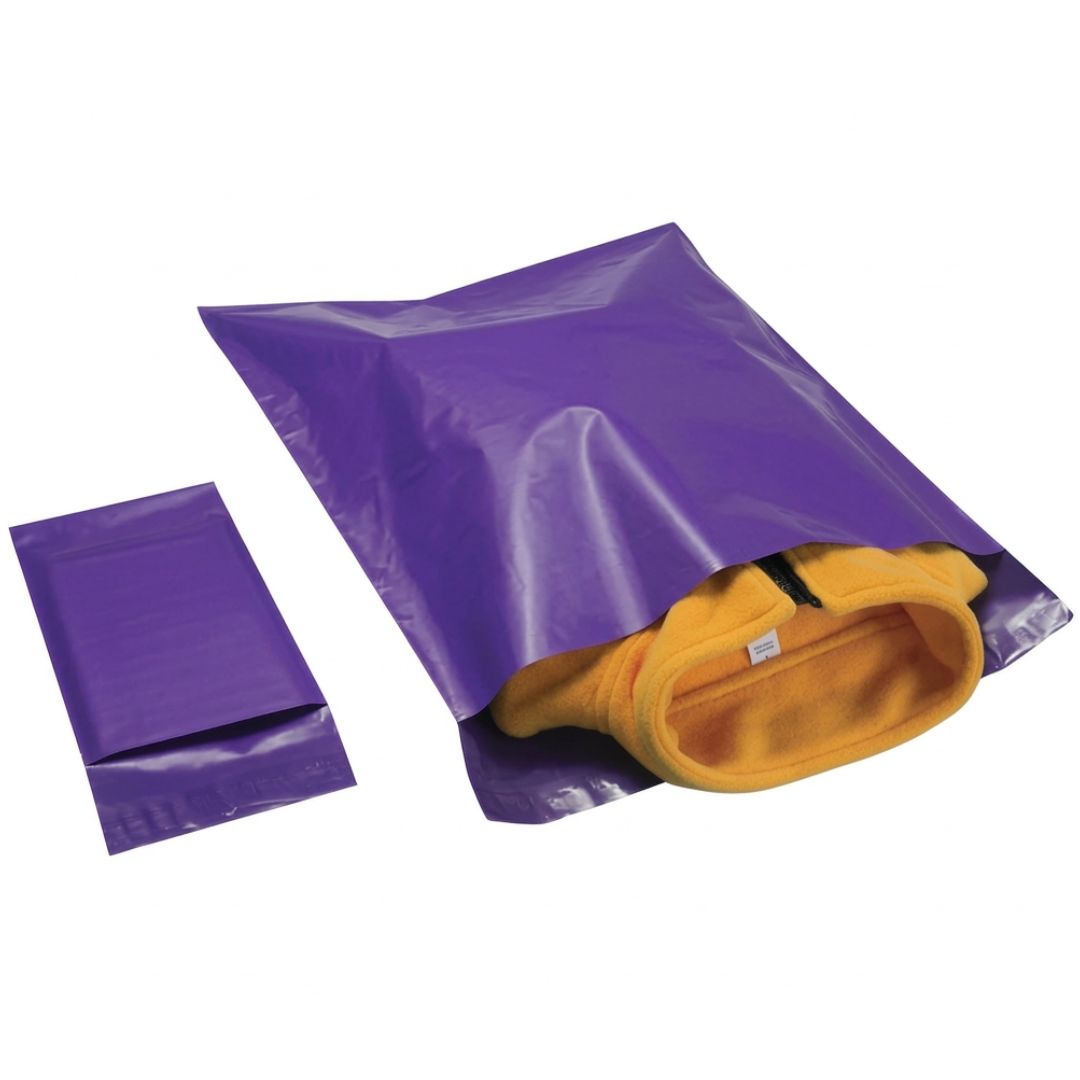Pack de 100 Bolsas De Envío Courrier Auto Pegantes Morada