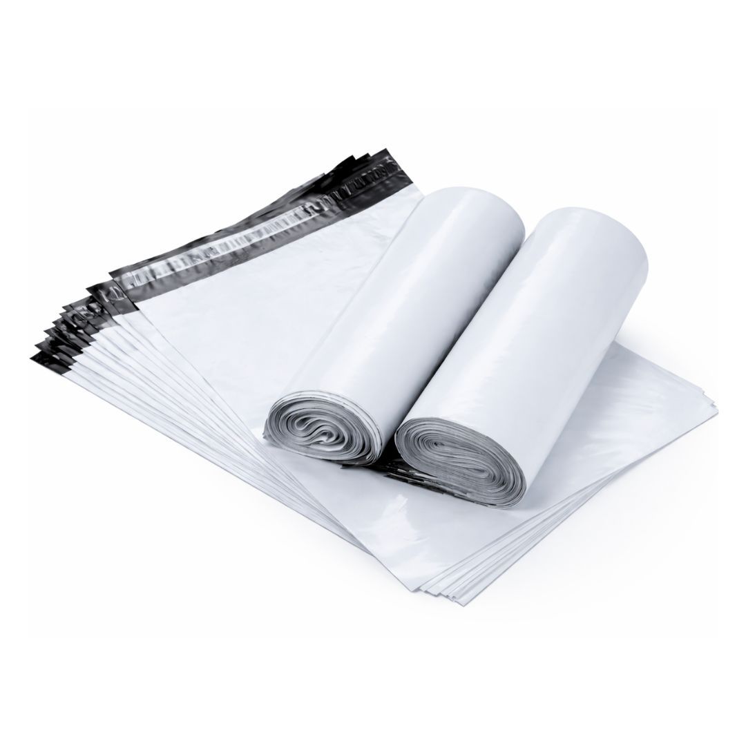 Pack de 100 Bolsas De Envío Auto Pegantes Blancas
