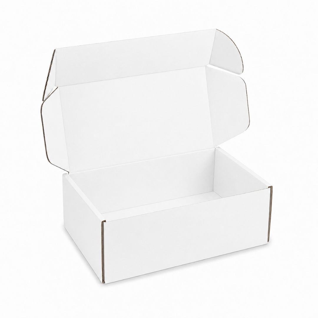 Pack de 10 Cajitas de Cartón para Envío Auto Armables Blancas
