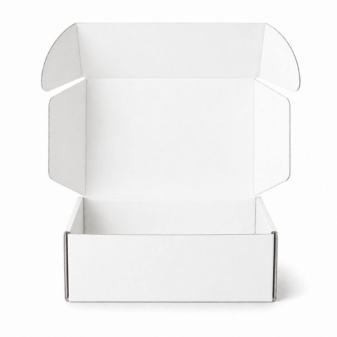 Pack de 10 Cajitas de Cartón para Envío Auto Armables Blancas