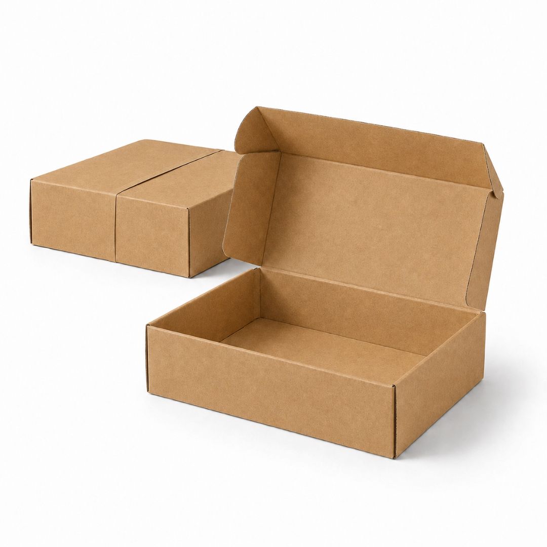 Pack de 10 Cajitas de Cartón para Envío Auto Armables Marrón