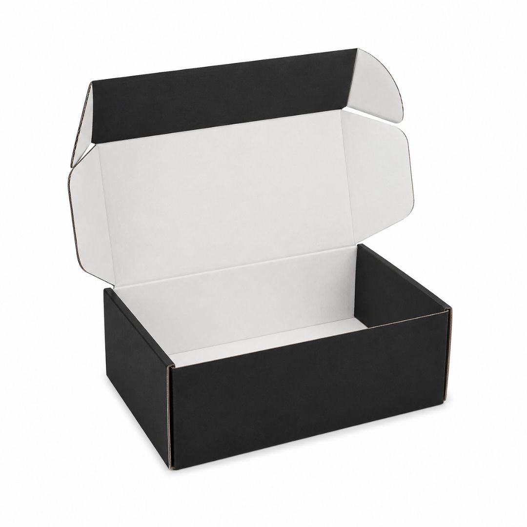 Pack de 10 Cajitas de Cartón para Envío Auto Armables Negras