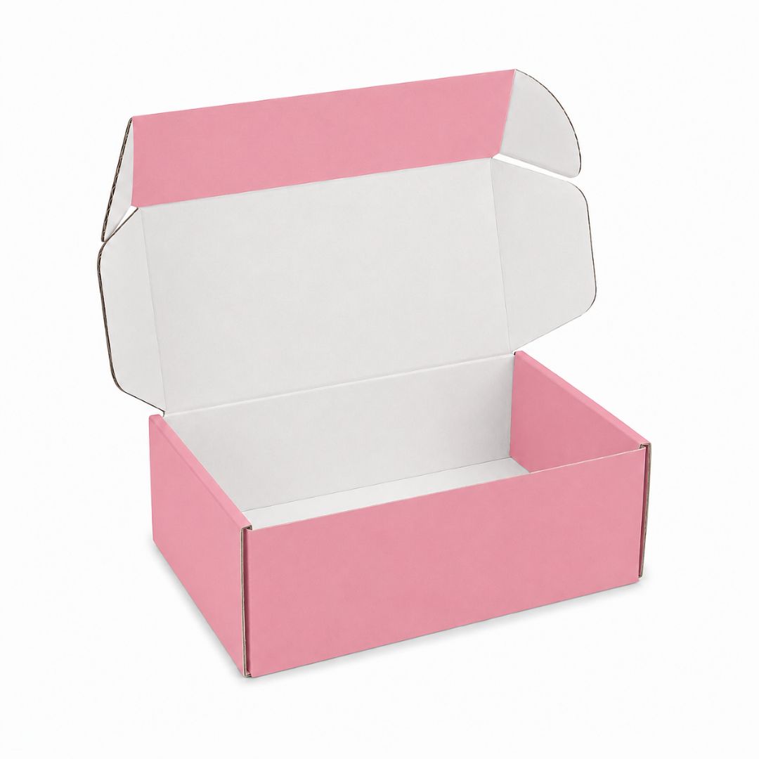 Pack de 10 Cajitas de Cartón para Envío Auto Armables Rosa