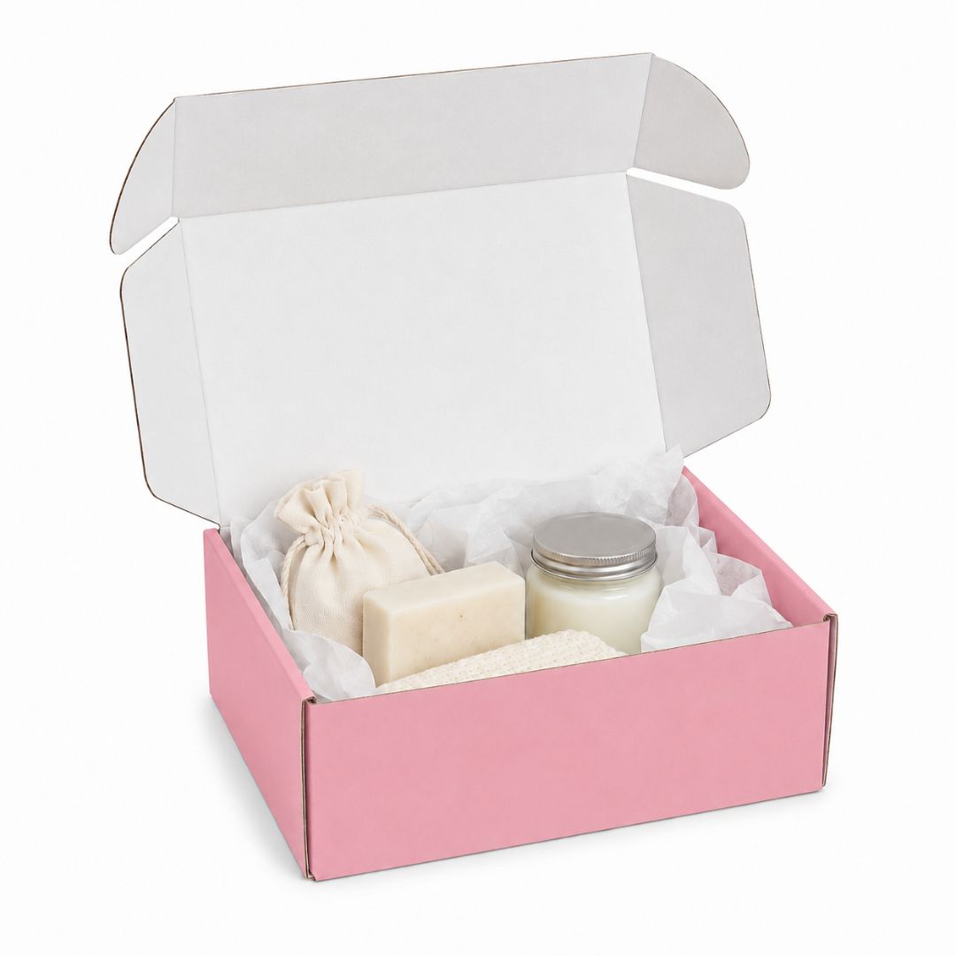Pack de 10 Cajitas de Cartón para Envío Auto Armables Rosa