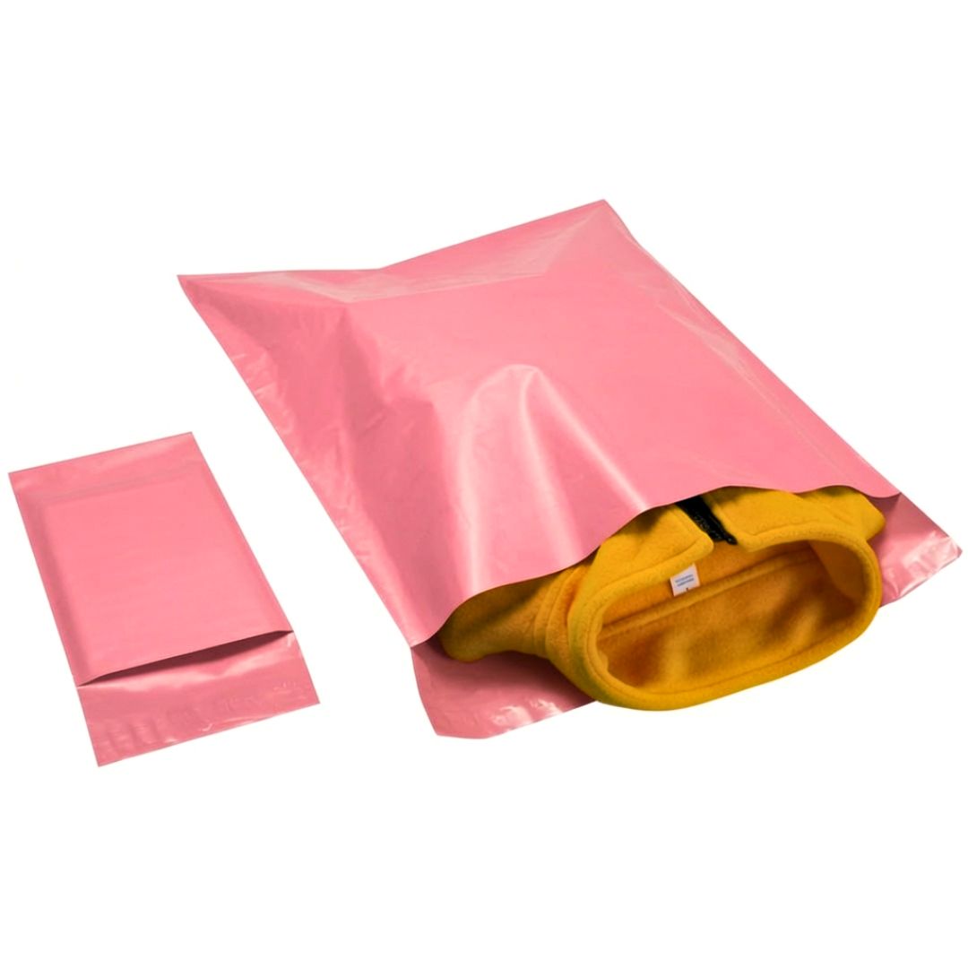 Pack de 100 Bolsas De Envío Courrier Auto Pegantes Rosa