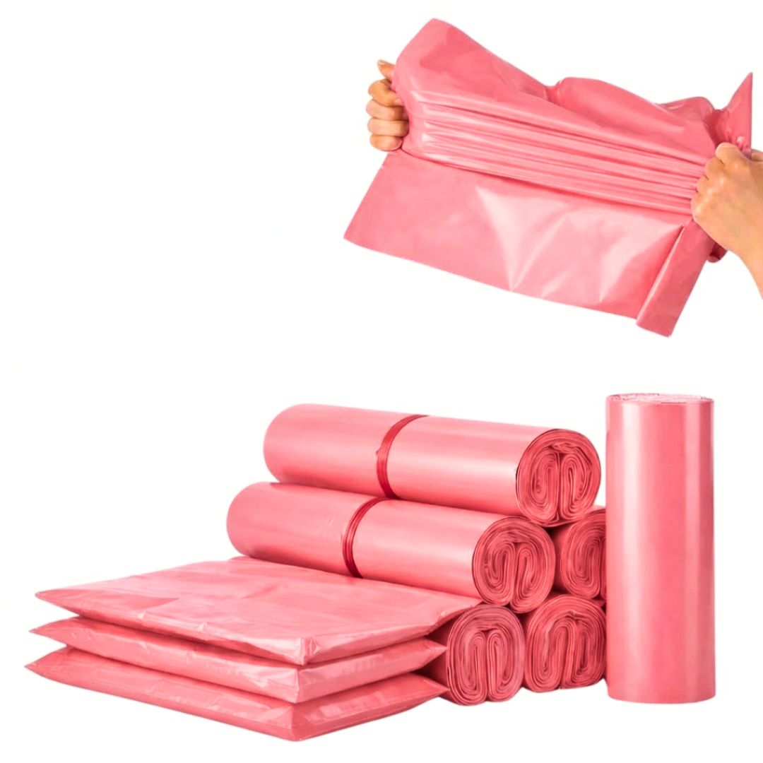 Pack de 100 Bolsas De Envío Courrier Auto Pegantes Rosa