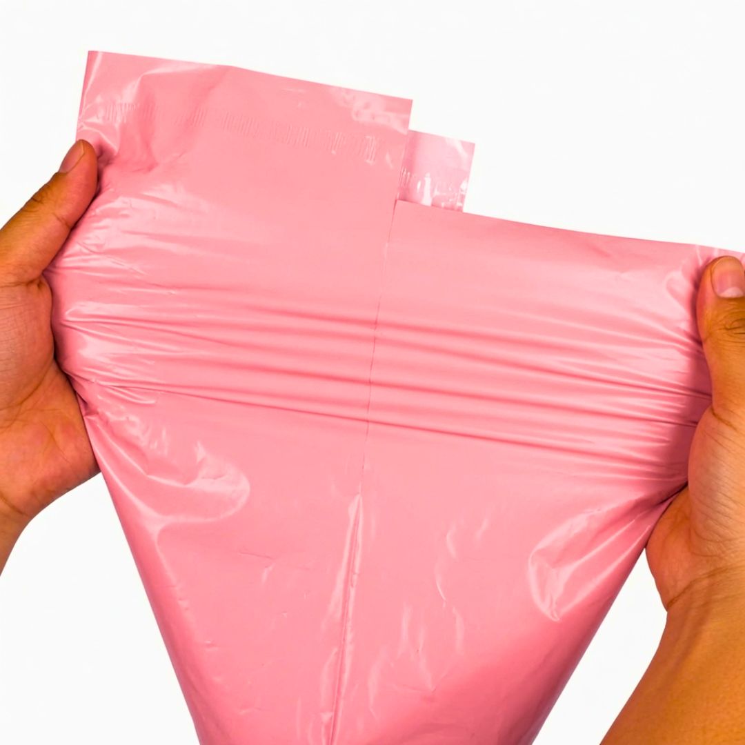 Pack de 100 Bolsas De Envío Courrier Auto Pegantes Rosa
