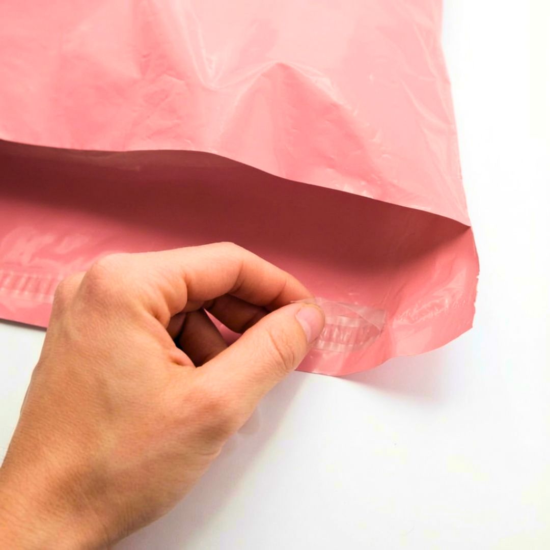 Pack de 100 Bolsas De Envío Courrier Auto Pegantes Rosa
