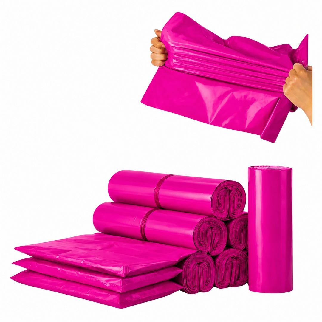 Pack De 100 Bolsas De Envío Courrier Auto Pegantes Fucsia
