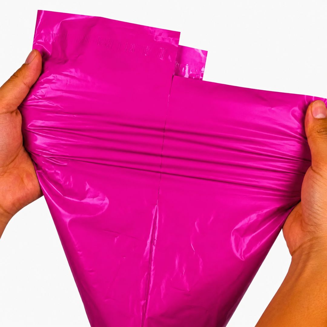 Pack De 100 Bolsas De Envío Courrier Auto Pegantes Fucsia