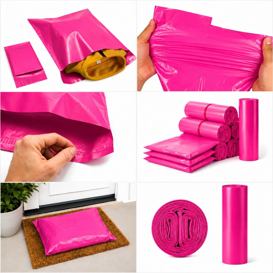 Pack De 100 Bolsas De Envío Courrier Auto Pegantes Fucsia