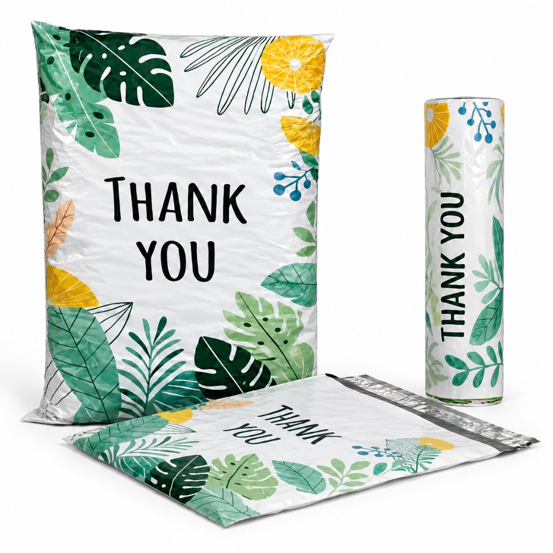 Pack De 100 Bolsas de Envío Thank You Hojas