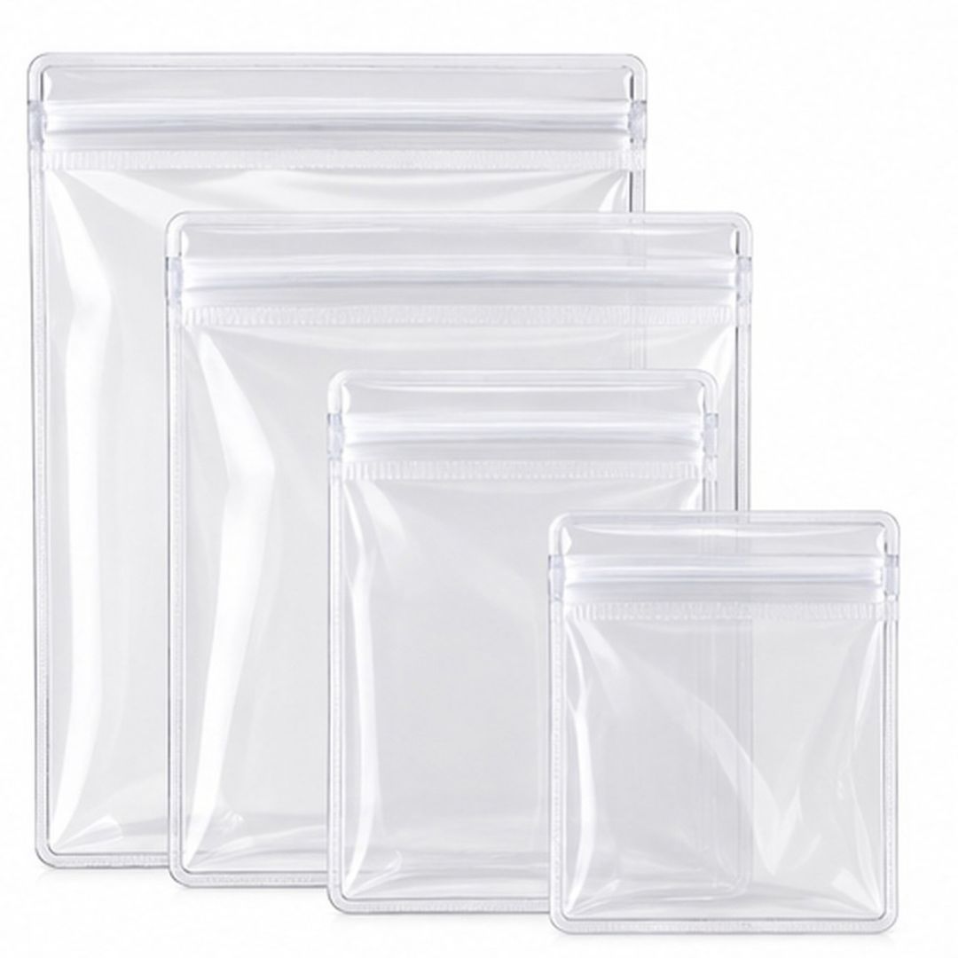 Pack De 100 Bolsas Transparentes De PVC Con Cierre Hermético