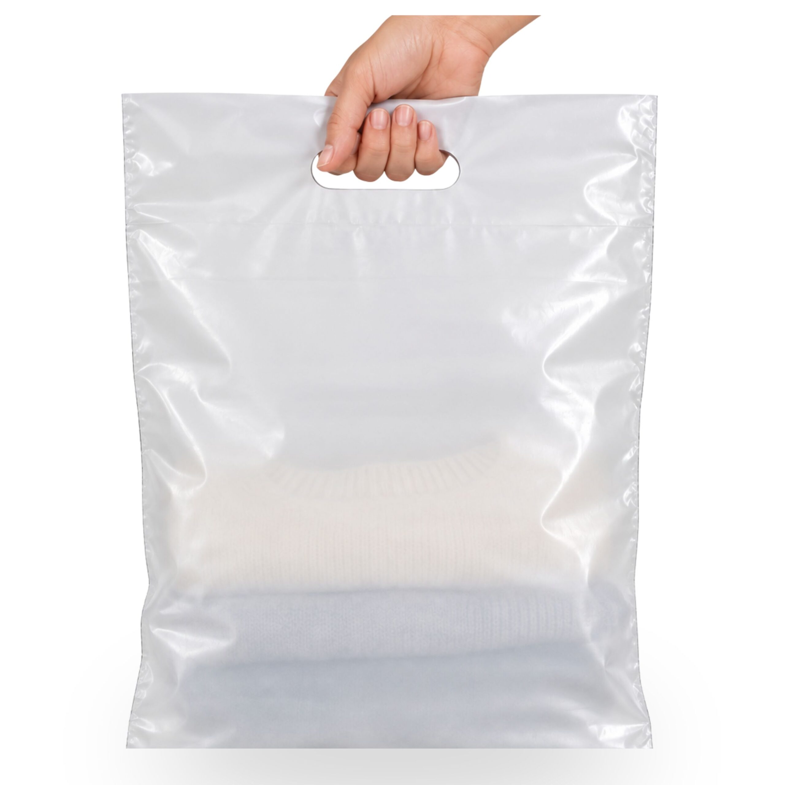 Pack De 100 Bolsa De Envío Courrier Blanca Lisa Con Asa