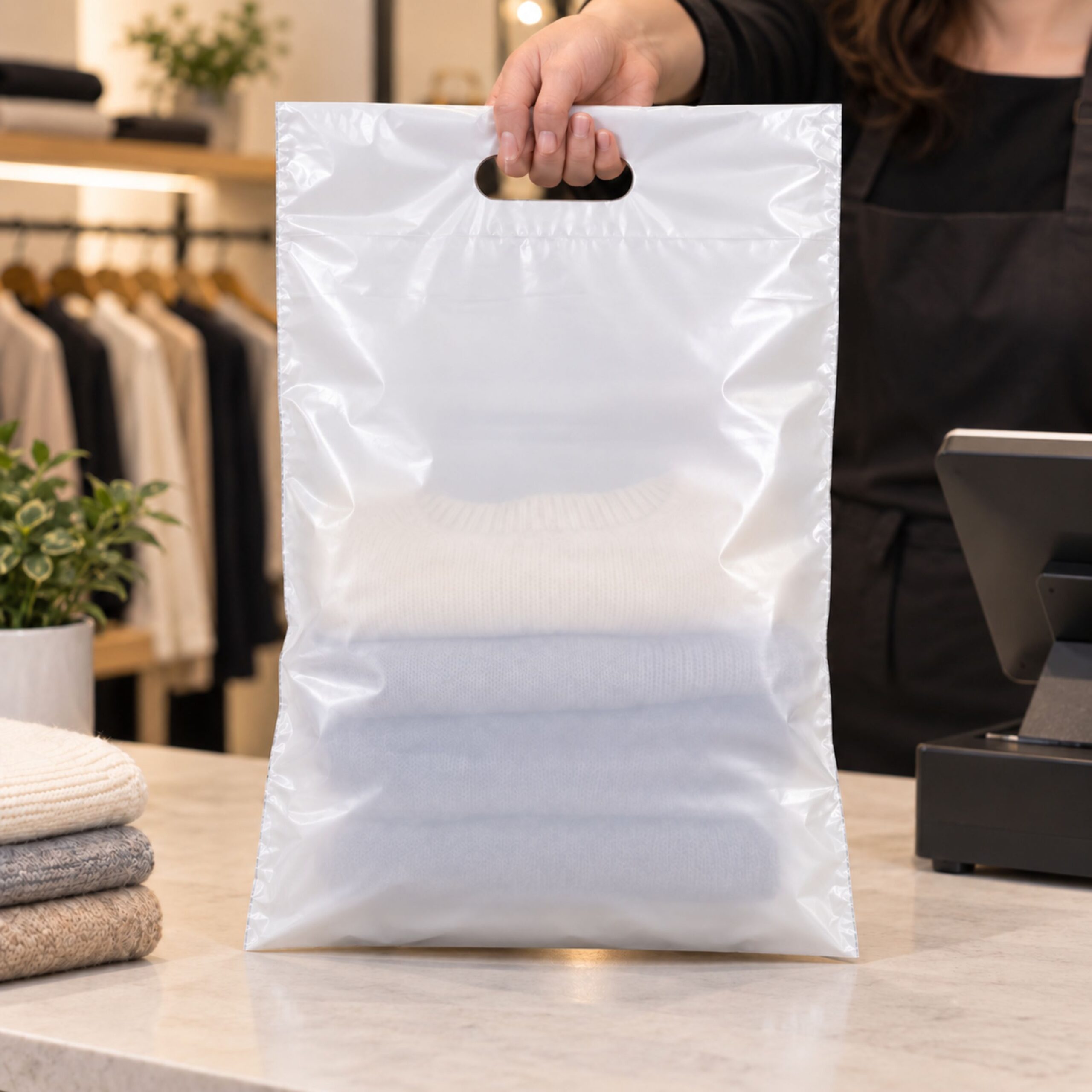 Pack De 100 Bolsa De Envío Courrier Blanca Lisa Con Asa