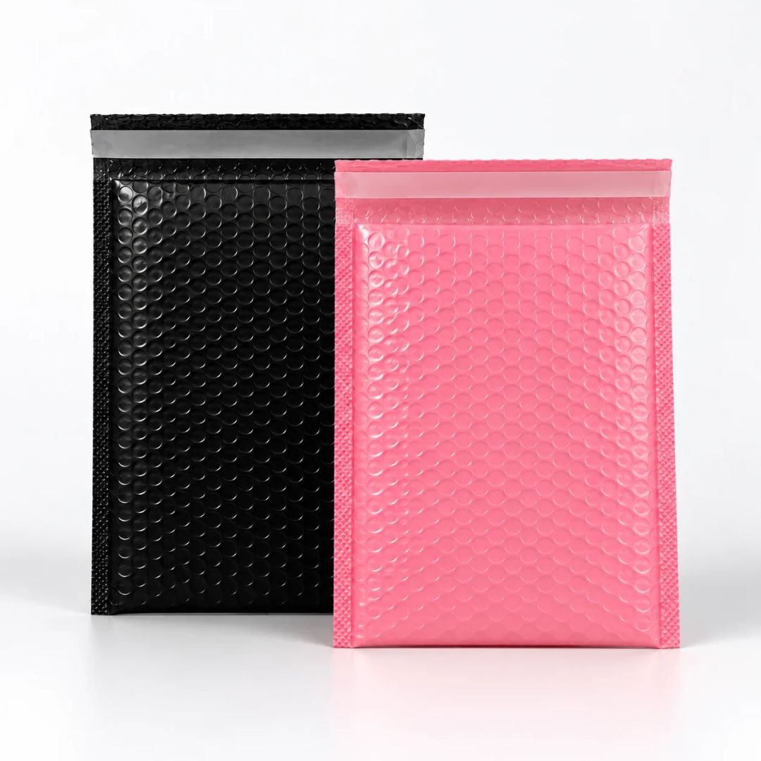 Pack 20 Bolsas Embalar Courier Con Acolchado Burbuja Rosa Negro