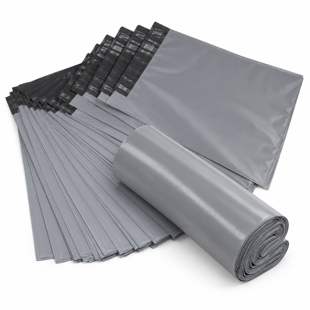 Pack 100 Bolsas De Envio Gris Liso Courier Autoadhesivas