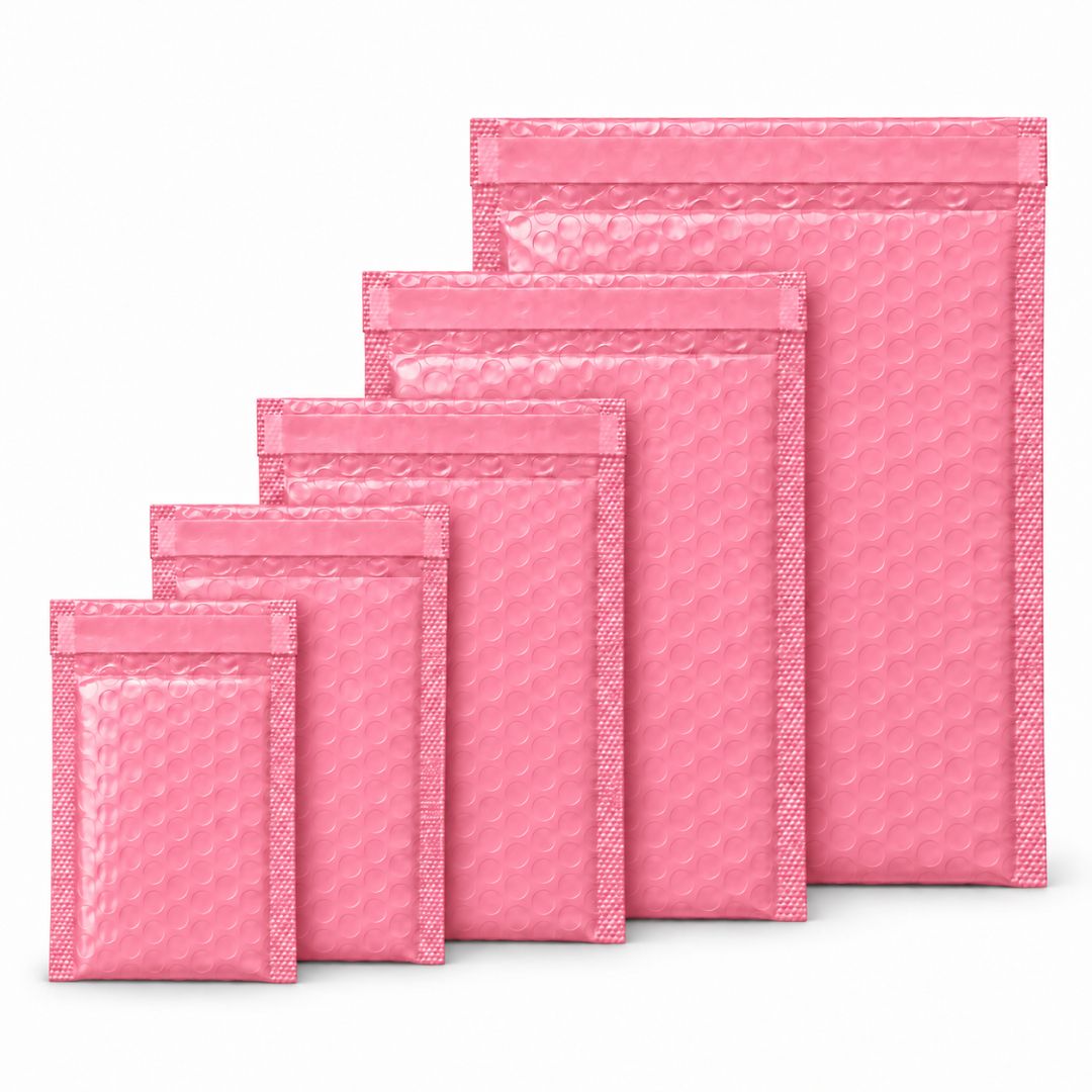 Pack 20 Bolsas Embalar Courier Con Acolchado Burbuja Rosa Negro