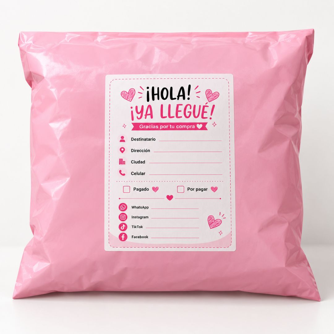 Pack 20 Unidades Sticker Para Envíos Notas ¡Hola Ya llegué!