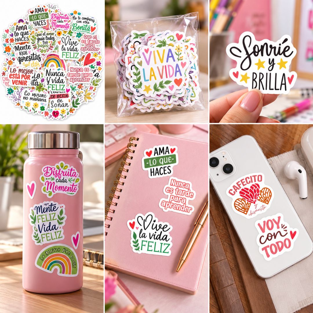 Pack 50 Stickers Frases Motivacionales Cristianas Alentadoras